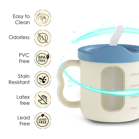 Sippy Cup Olive Blue Features