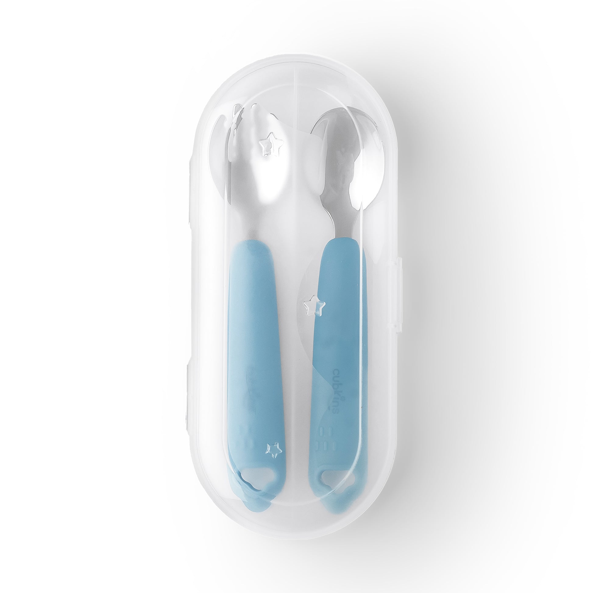 spoon & fork set with travel box Olive Blue