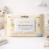 Cubkins 99.4% Pure Water Baby Wipes single pack with flip lid; 72 unscented, biodegradable, plant-based wipes.