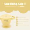 Cubkins snack cup benefits: no food mess, portable, assists motor development, and features a dust-free lid.