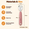 Cubkins raspberry toddler fork materials and dimensions: 304 steel head, food-grade silicone handle, 14 cm long, 3.3 cm head, 35 g, plastic-free, for 9 months+