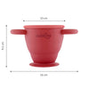 Technical view of the Cubkins snack cup dimensions: 10cm top diameter, 9.5cm height, and 16cm total width.