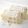 Bundle of 4 Cubkins Pure Water Baby Wipes pack of 72 unscented plant-based wipes with moisture-lock flip lid