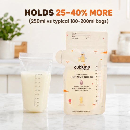 250ml breast milk storage bag holds 25–40% more than typical 180–200ml bags