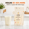 250ml breast milk storage bag holds 25–40% more than typical 180–200ml bags