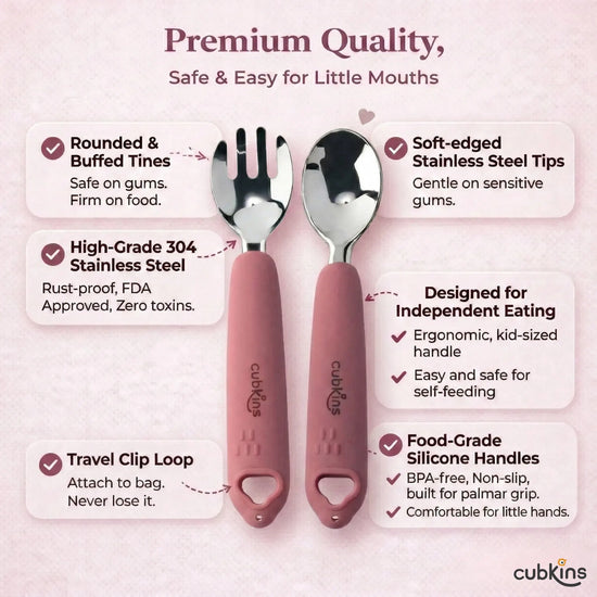 2Pcs Silicone Handle Baby Cutlery 316 Stainless Steel Child Tableware Toddler Le 2Pcs Silicone Handle Baby Cutlery 316 Stainless Steel Child Tableware Toddler Le