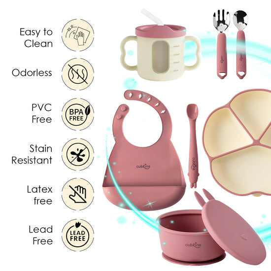 Dual Tone Feeding Set Raspberry features