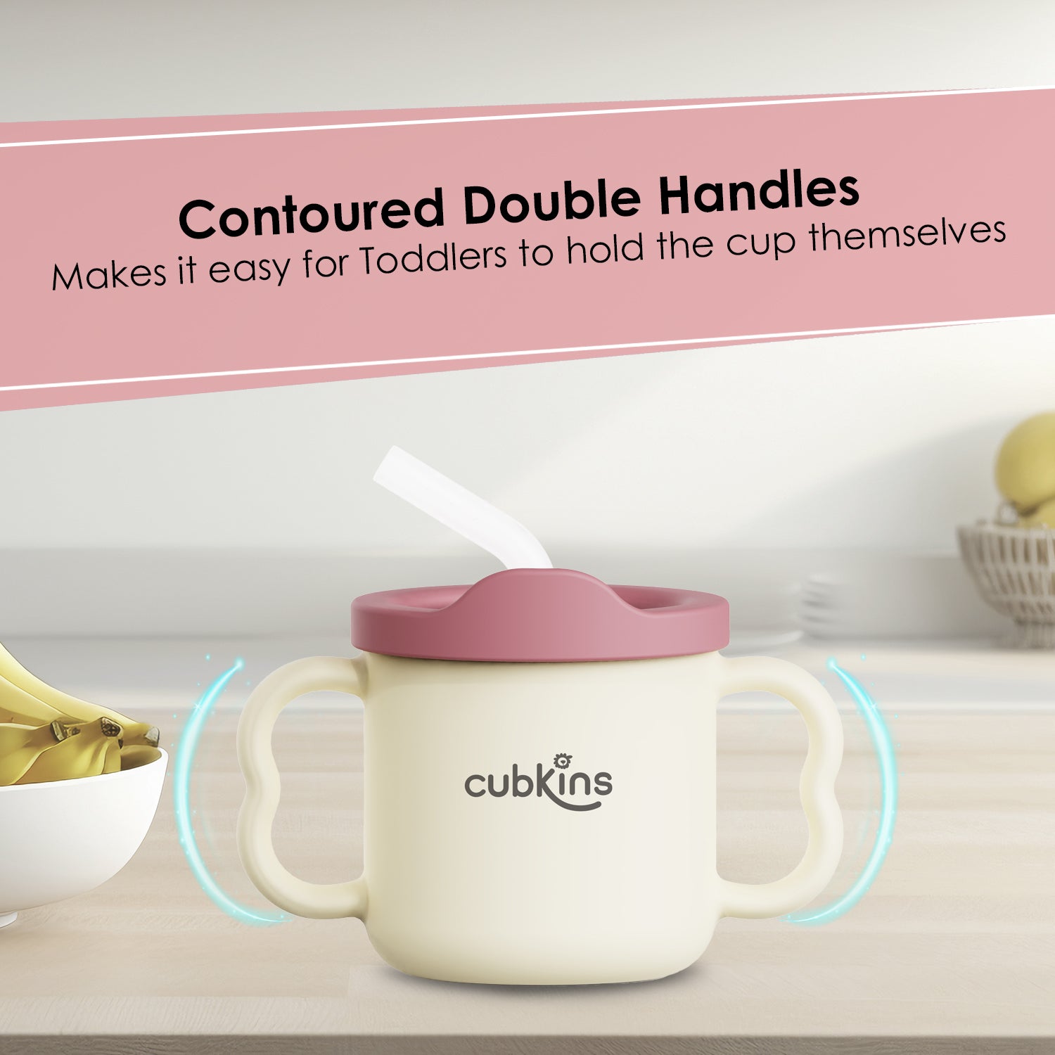 Dual Tone Sippy Cup Feature Contoured Double Handles
