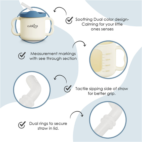 Dual Tone Sippy Cup Features Blue