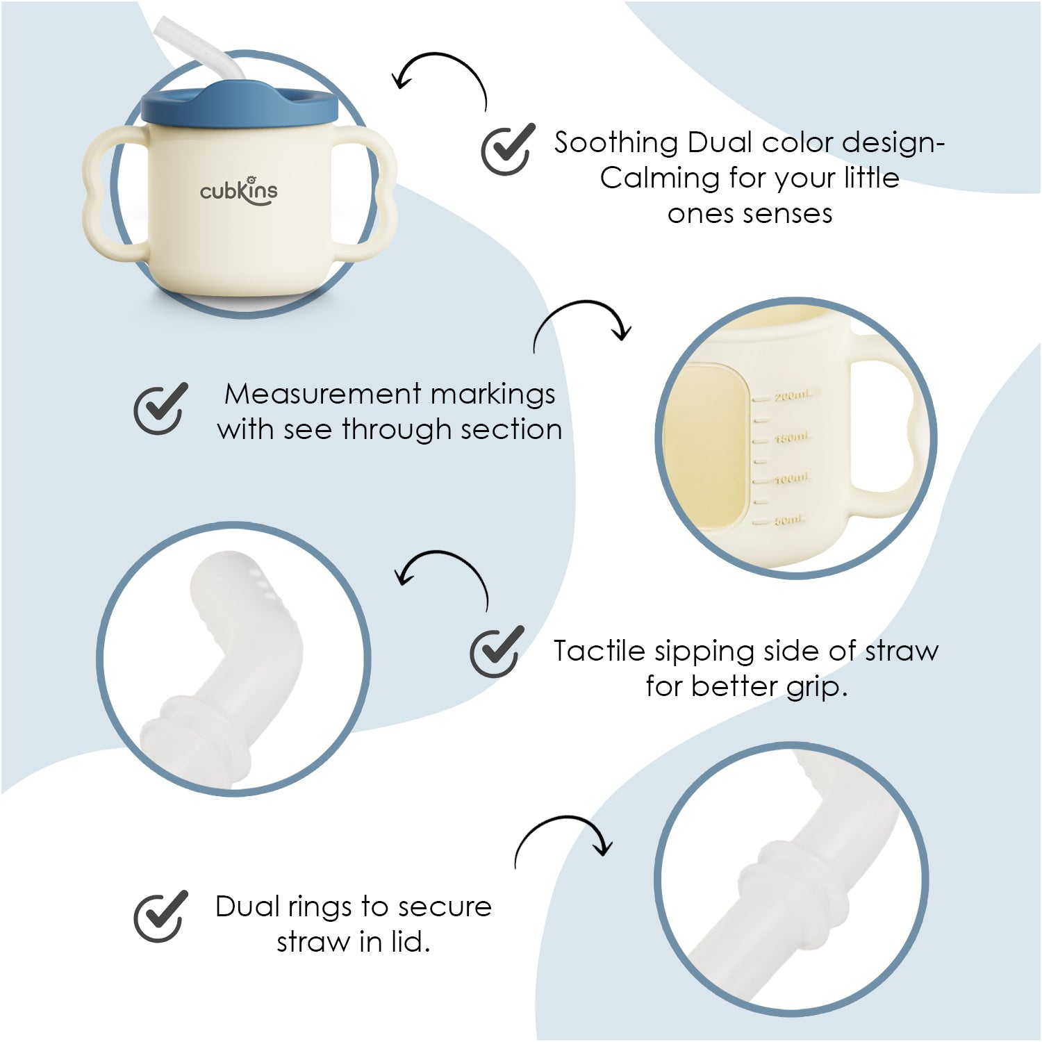 Dual Tone Sippy Cup Features Blue