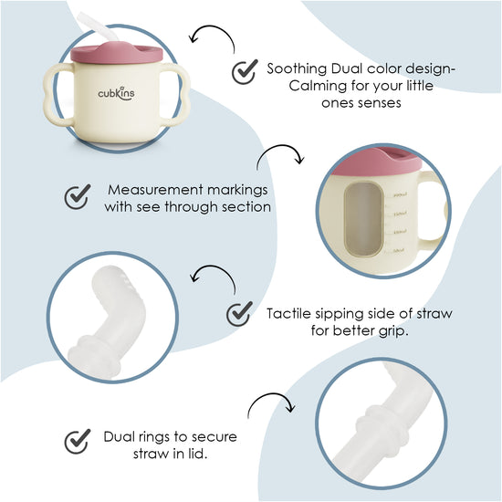 Dual Tone Sippy Cup Features Raspberry