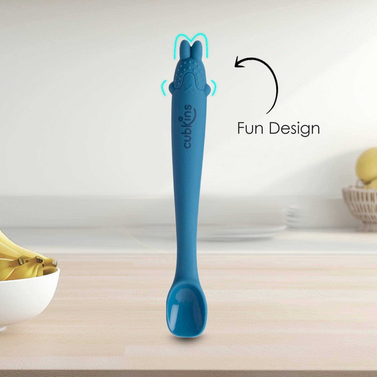 Fun Design of Bendable Spoon__Olive Blue