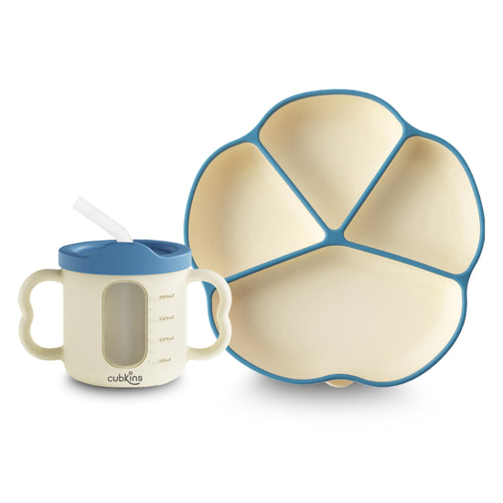 Plate Dual Tone Sippy Cup Blue Olive