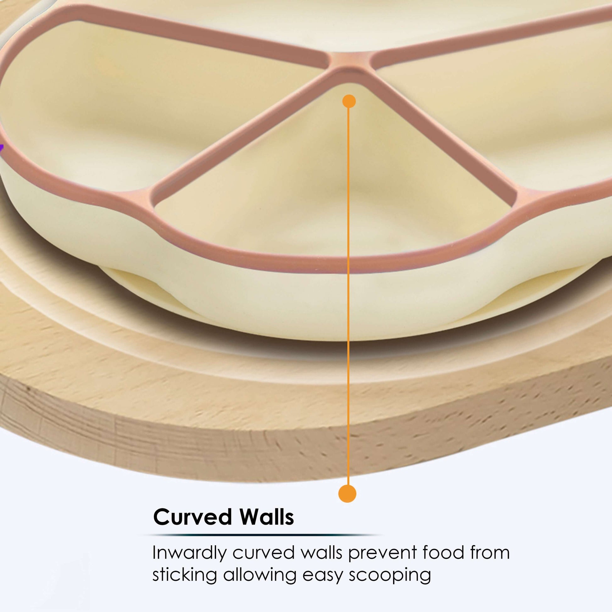 A 4 compartments Plate made with premium & high-quality silicone with a strong suction base | Zero Plastic | Baby Feeding Product