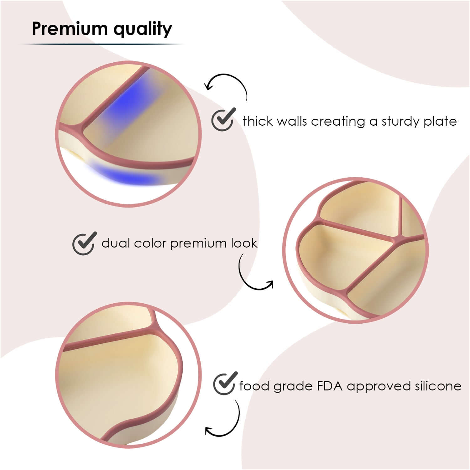 A 4 compartments Plate made with premium & high-quality silicone with a strong suction base | Zero Plastic | Baby Feeding Product