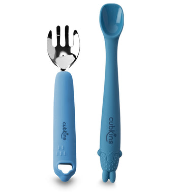 SS FORK + EARLY FEEDING BENDABLE SPOON SET | Cubkins