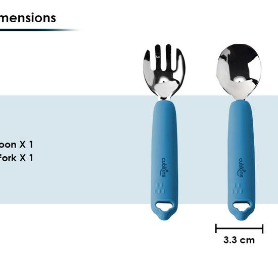 High Quality Steel Head Spoon and Fork | Silicone baby feeding product | Zero Plastic