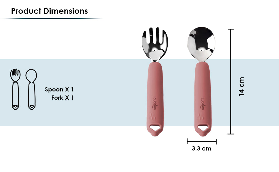 High Quality Steel Head Spoon and Fork | Silicone baby feeding product | Zero Plastic