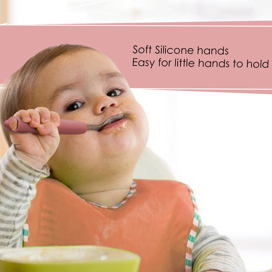 High Quality Steel Head Spoon and Fork | Silicone baby feeding product | Zero Plastic