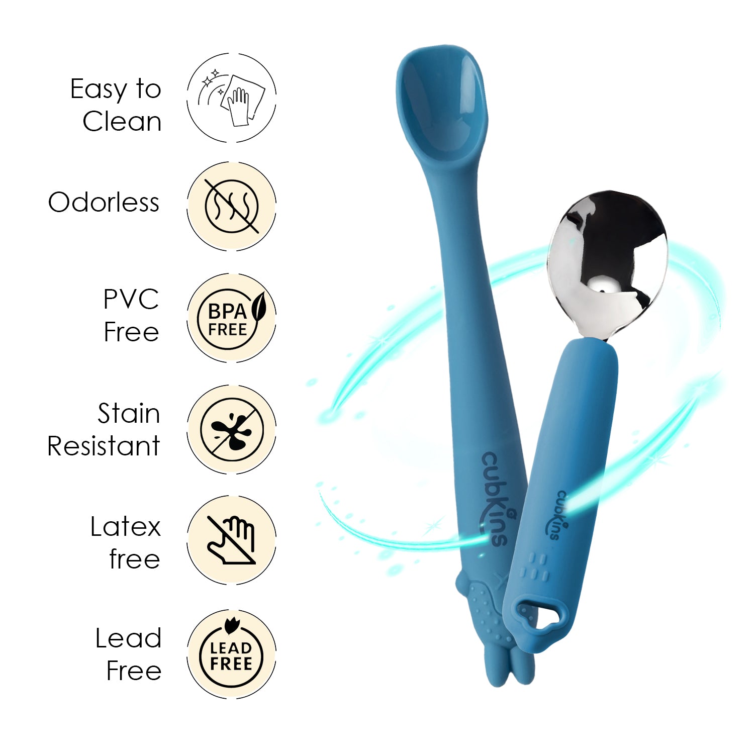 SS Spoon + Early Feeding Bendable Spoon Features