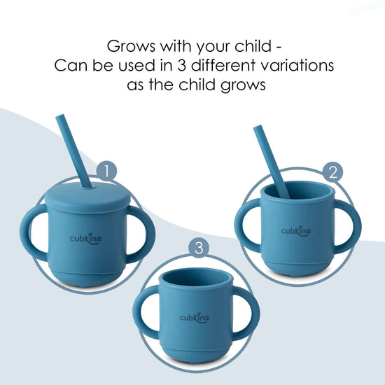 Sippy Cup with a Soft Straw | Zero Plastic | Premium Quality Silicone | Baby Feeding Set