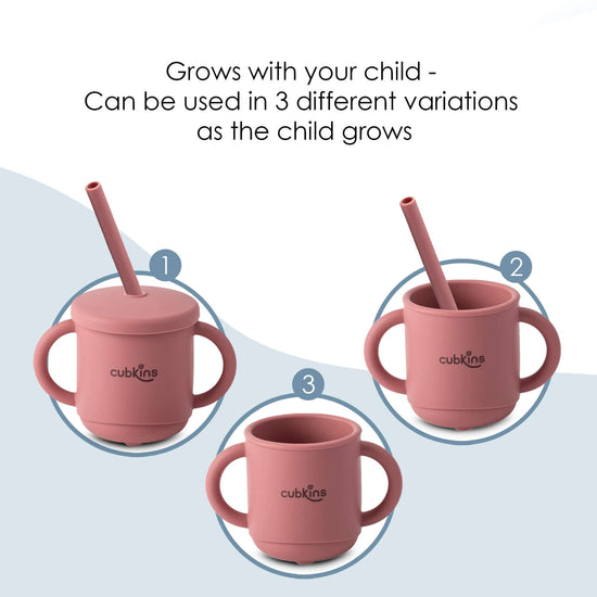 Sippy Cup with a Soft Straw | Zero Plastic | Premium Quality Silicone | Baby Feeding Set