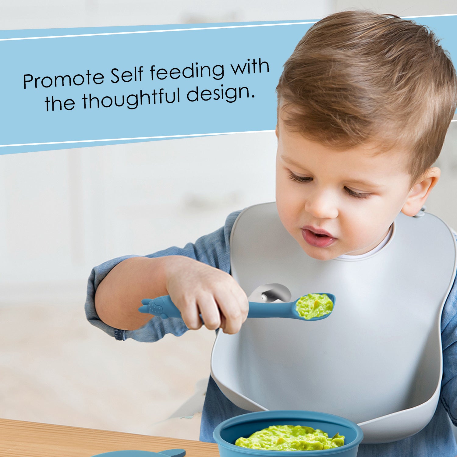 A specially designed early feeing bendable spoon | Baby feeding spoon | Silicone baby feeding product | Zero Plastic