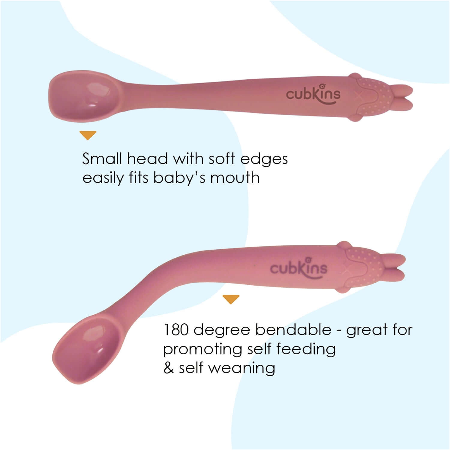 A specially designed early feeing bendable spoon | Baby feeding spoon | Silicone baby feeding product | Zero Plastic