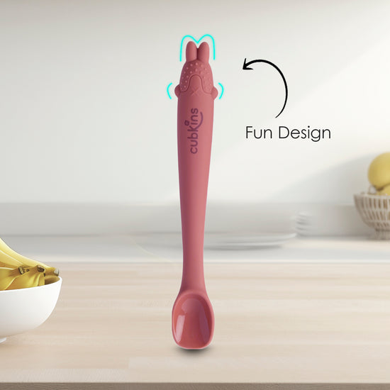 A specially designed early feeing bendable spoon | Baby feeding spoon | Silicone baby feeding product | Zero Plastic