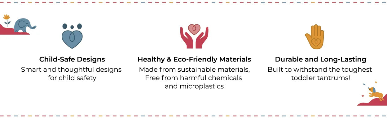 Cubkins highlights: Child-safe designs, healthy eco-friendly materials, and durable products for toddlers.