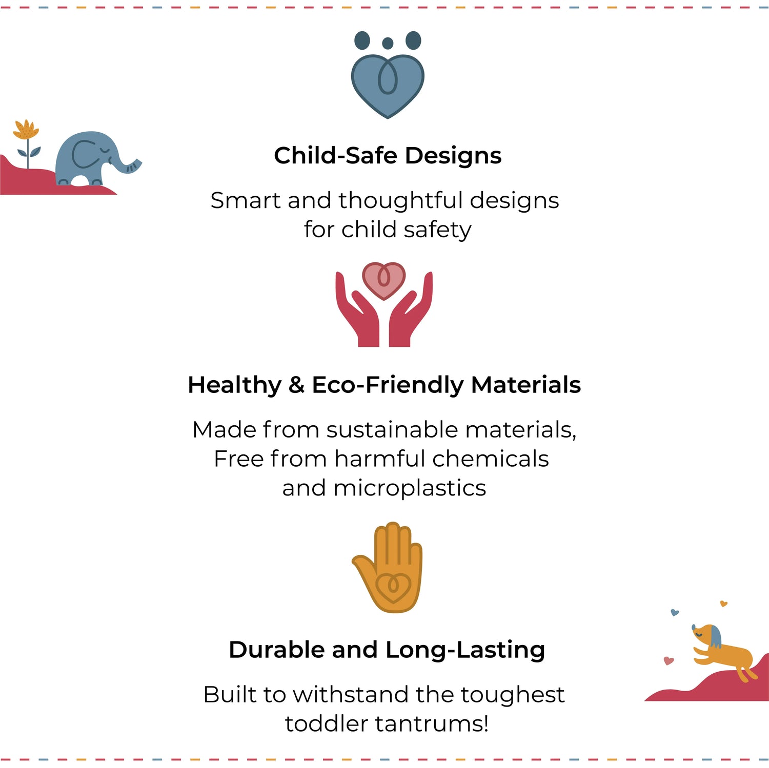 Cubkins highlights: Child-safe designs, healthy eco-friendly materials, and durable products for toddlers.