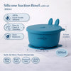 Cubkins blue silicone suction bowl specifications: 300ml capacity, 14.5cm diameter, 5.7cm height, 100% food-grade silicone, BPA-free PVC-free phthalate-free lead-free, easy to clean odorless stain resistant